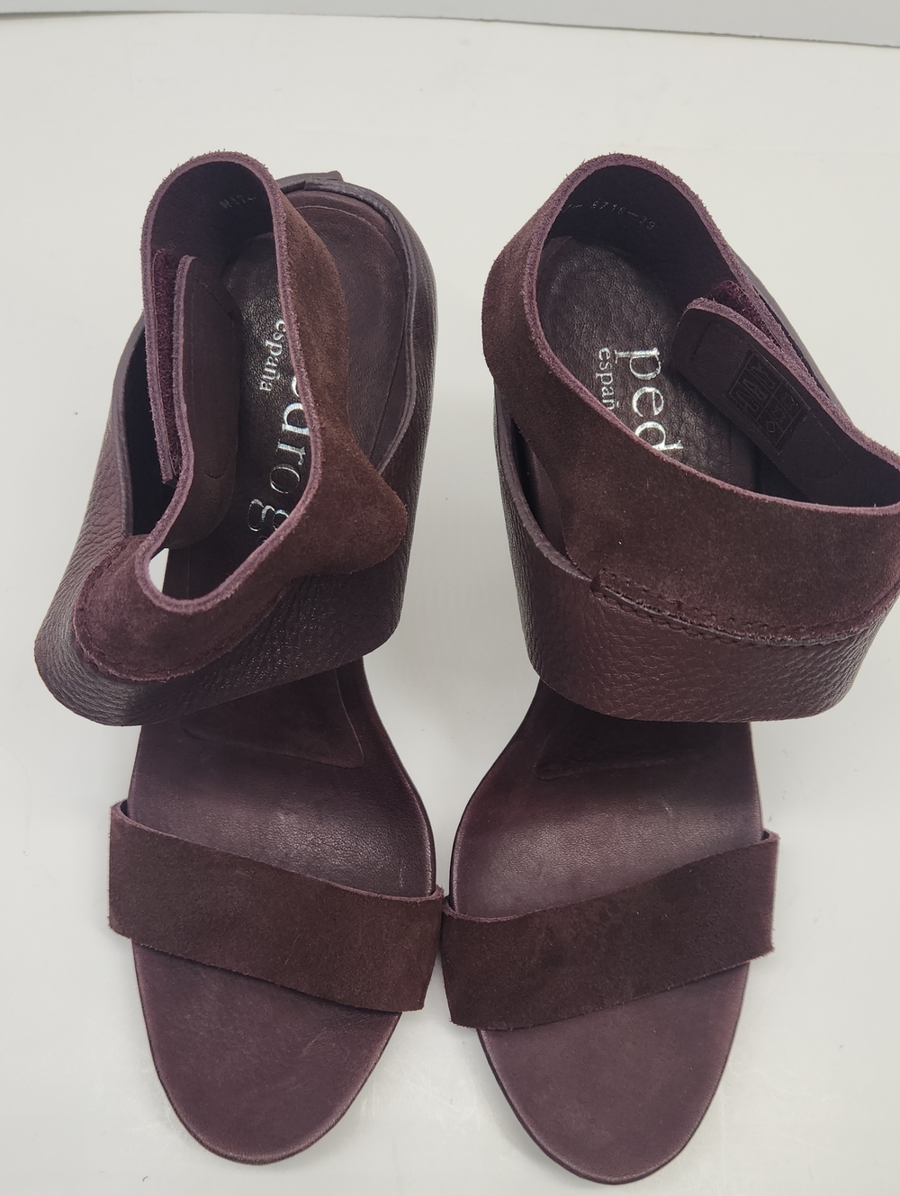 Pedro Garcia Plum Suede & Leather Sandals